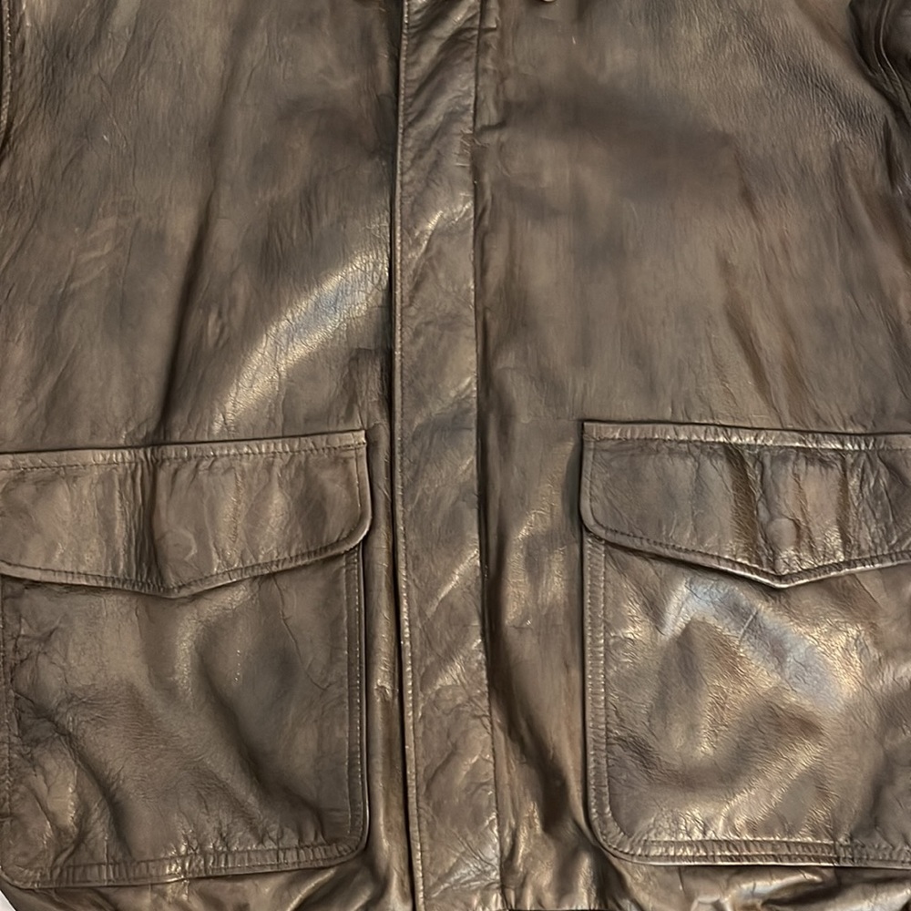 Vintage LL Bean Leather Bomber Jacket (Medium) - Picture 3 of 3